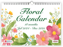 Load image into Gallery viewer, A4 Floral 18 Month Calendar