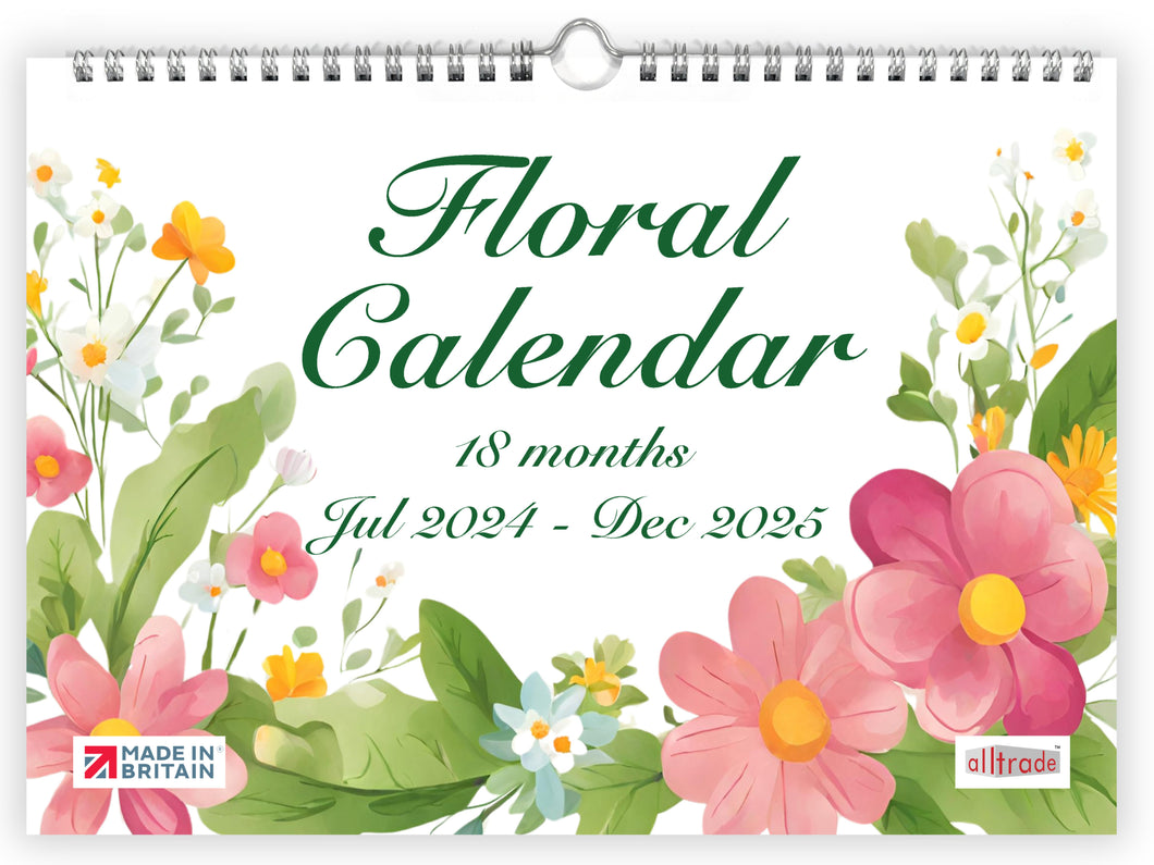 A4 Floral 18 Month Calendar