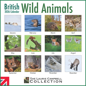 British Wild Animals 2026 Calendar