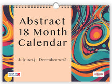 Load image into Gallery viewer, A4 Abstract 18 Month Calendar