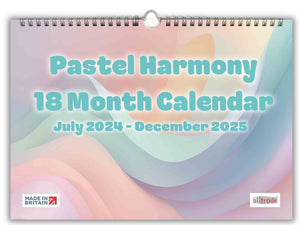 A4 Pastel Harmony 18 Month Calendar