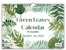 Load image into Gallery viewer, A4 Green Leaves 18 Month Calendar