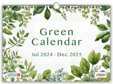 A4 Green 18 Month Calendar