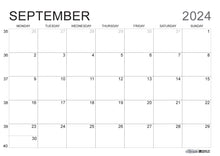 Load image into Gallery viewer, A4 Black &amp; White 18 Month Calendar