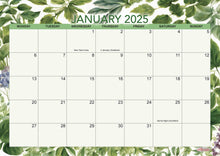 Load image into Gallery viewer, A4 Green 18 Month Calendar