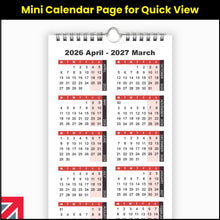 Load image into Gallery viewer, Fiscal Slim Calendar April 2026 - March 2027