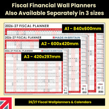 Load image into Gallery viewer, Fiscal Slim Calendar April 2026 - March 2027