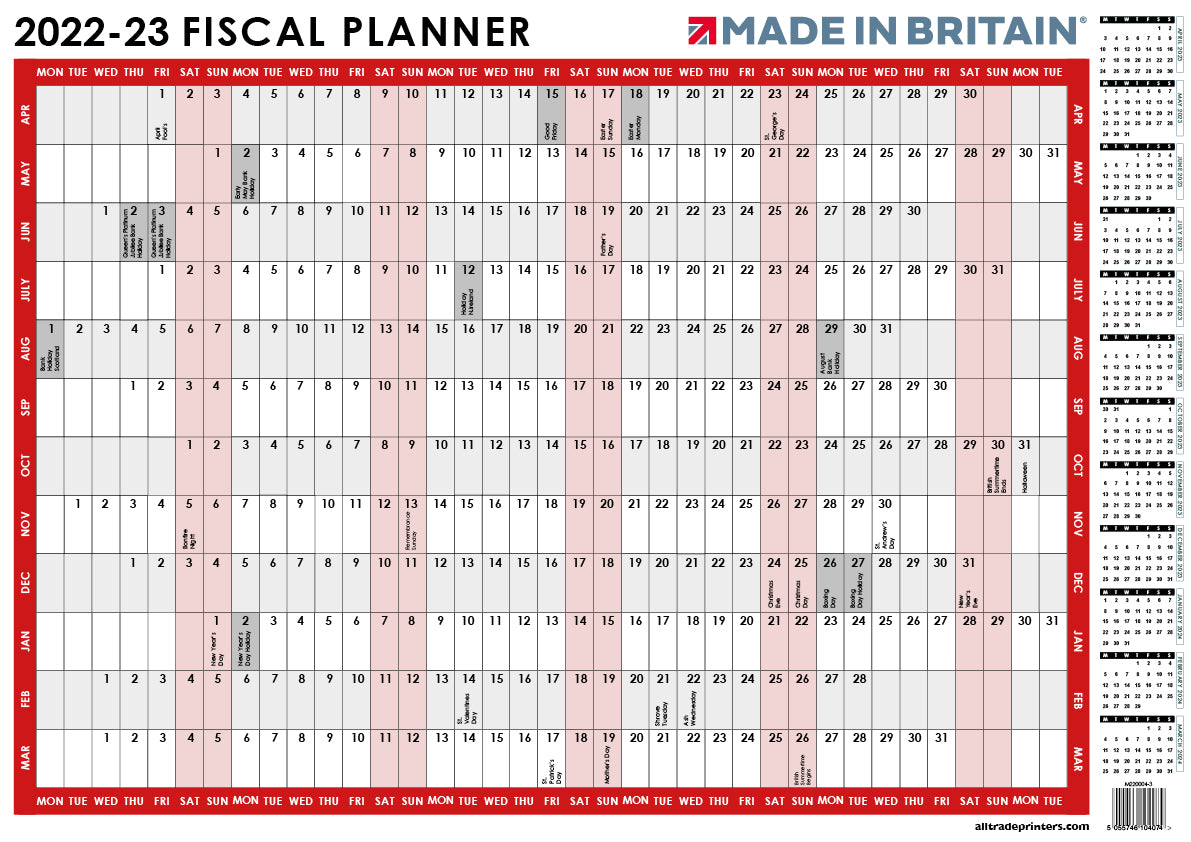 2023- 2024 Financial Fiscal Year Planner for Tax year April 2023 to Ma –  Alltrade - Online